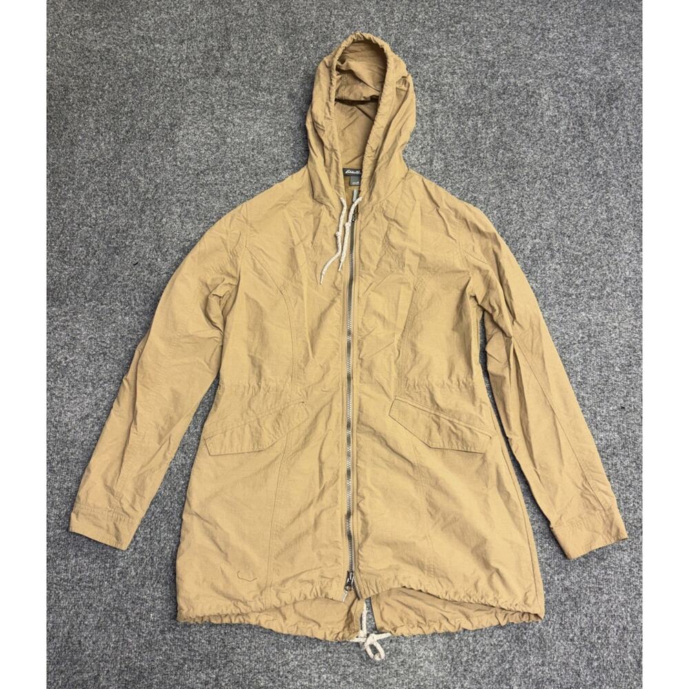 Eddie Bauer Women’s Medium Brown Hooded Drawstring Parka Jacket Outdoor